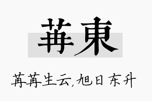 苒东名字的寓意及含义