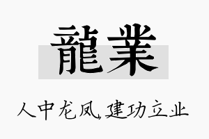 龙业名字的寓意及含义