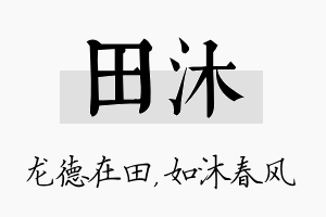 田沐名字的寓意及含义