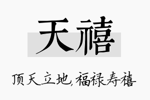 天禧名字的寓意及含义