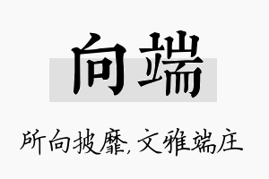 向端名字的寓意及含义