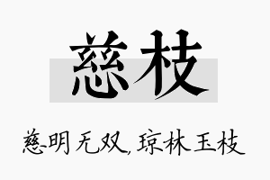 慈枝名字的寓意及含义