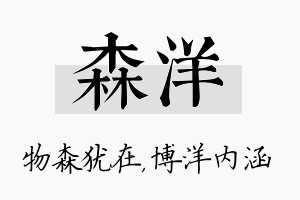 森洋名字的寓意及含义