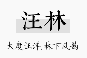 汪林名字的寓意及含义