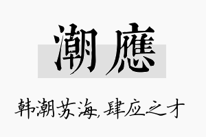 潮应名字的寓意及含义