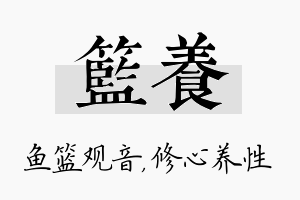 篮养名字的寓意及含义