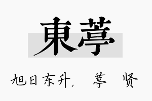 东葶名字的寓意及含义