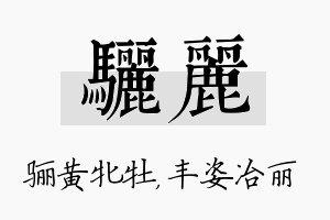 骊丽名字的寓意及含义