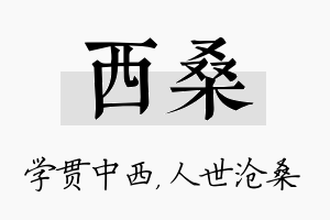 西桑名字的寓意及含义