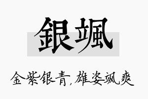 银飒名字的寓意及含义