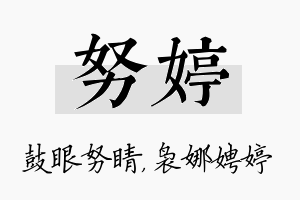 努婷名字的寓意及含义