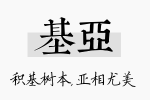 基亚名字的寓意及含义