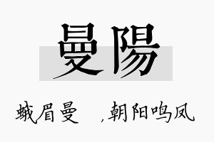 曼阳名字的寓意及含义