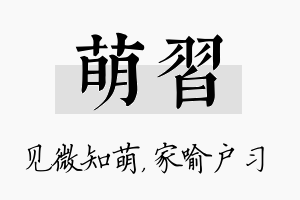 萌习名字的寓意及含义