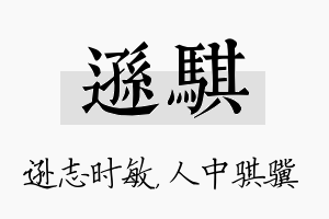 逊骐名字的寓意及含义