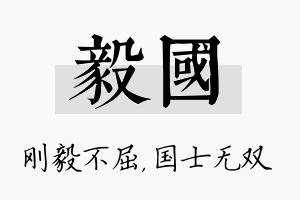 毅国名字的寓意及含义