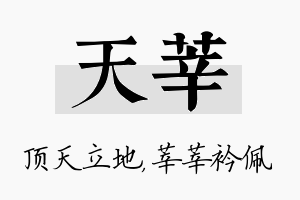 天莘名字的寓意及含义