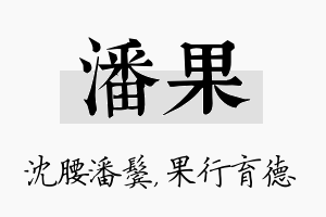 潘果名字的寓意及含义