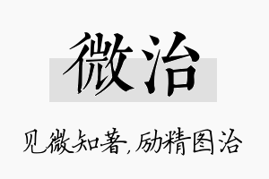 微治名字的寓意及含义