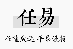 任易名字的寓意及含义