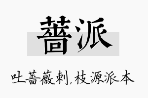 蔷派名字的寓意及含义