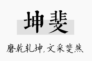 坤斐名字的寓意及含义