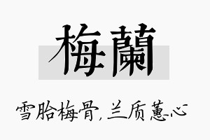 梅兰名字的寓意及含义