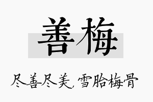 善梅名字的寓意及含义