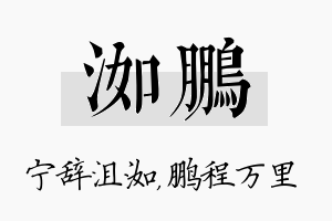 洳鹏名字的寓意及含义