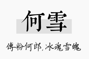 何雪名字的寓意及含义