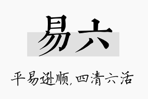 易六名字的寓意及含义