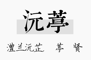 沅葶名字的寓意及含义