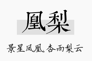 凰梨名字的寓意及含义