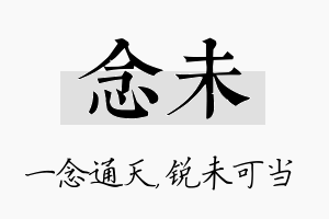 念未名字的寓意及含义