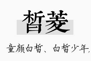 皙菱名字的寓意及含义