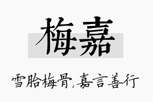 梅嘉名字的寓意及含义