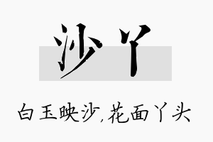 沙丫名字的寓意及含义