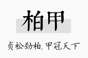 柏甲名字的寓意及含义