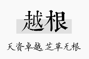 越根名字的寓意及含义