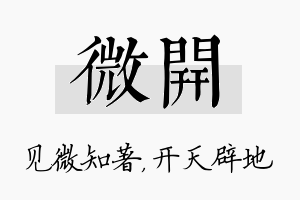 微开名字的寓意及含义