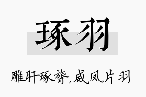 琢羽名字的寓意及含义