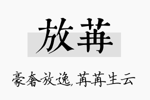 放苒名字的寓意及含义