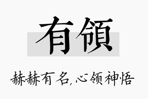 有领名字的寓意及含义