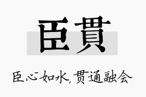 臣贯名字的寓意及含义