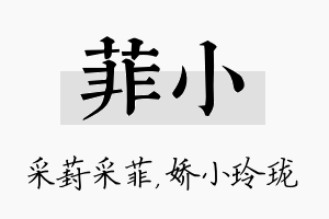 菲小名字的寓意及含义