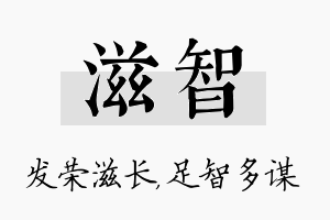 滋智名字的寓意及含义