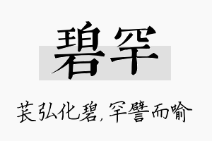 碧罕名字的寓意及含义