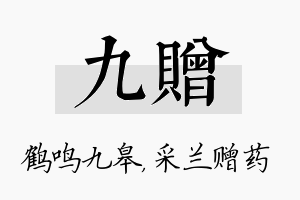 九赠名字的寓意及含义