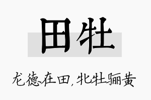 田牡名字的寓意及含义