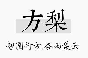 方梨名字的寓意及含义